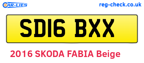 SD16BXX are the vehicle registration plates.