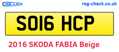 SO16HCP are the vehicle registration plates.