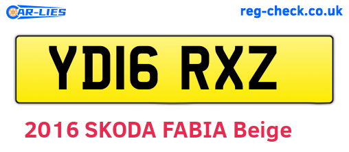 YD16RXZ are the vehicle registration plates.