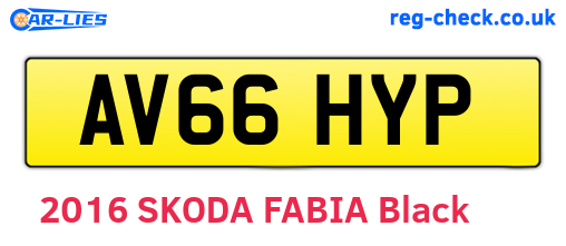 AV66HYP are the vehicle registration plates.