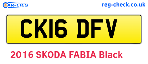 CK16DFV are the vehicle registration plates.