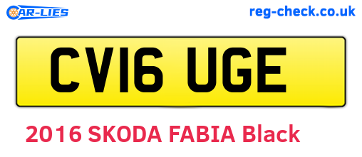 CV16UGE are the vehicle registration plates.