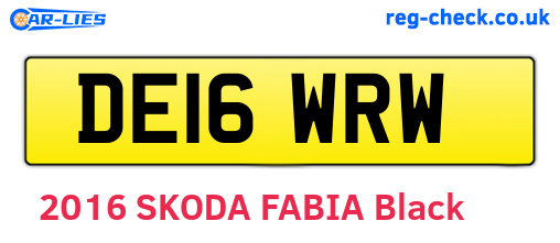 DE16WRW are the vehicle registration plates.