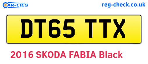 DT65TTX are the vehicle registration plates.