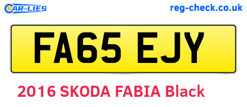 FA65EJY are the vehicle registration plates.