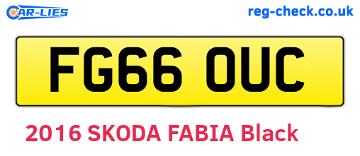 FG66OUC are the vehicle registration plates.