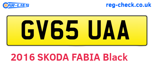 GV65UAA are the vehicle registration plates.