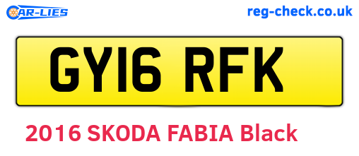 GY16RFK are the vehicle registration plates.