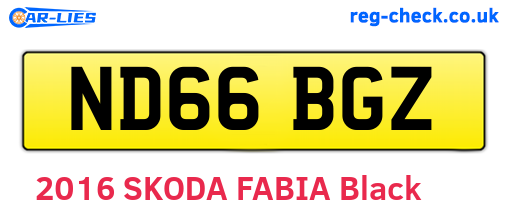 ND66BGZ are the vehicle registration plates.
