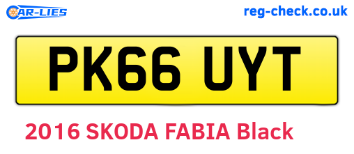 PK66UYT are the vehicle registration plates.