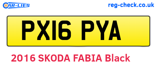 PX16PYA are the vehicle registration plates.