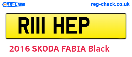 R111HEP are the vehicle registration plates.