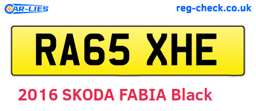 RA65XHE are the vehicle registration plates.