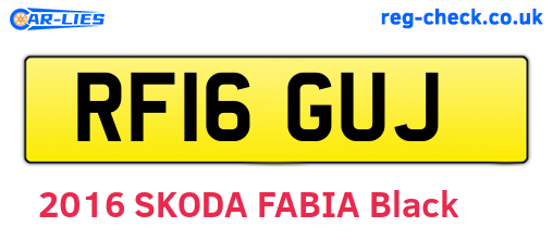 RF16GUJ are the vehicle registration plates.
