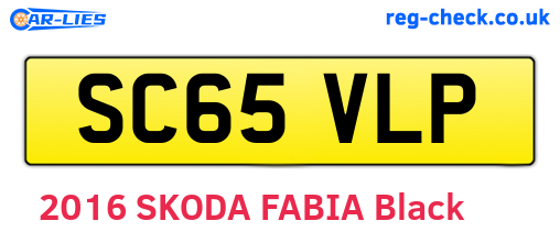 SC65VLP are the vehicle registration plates.