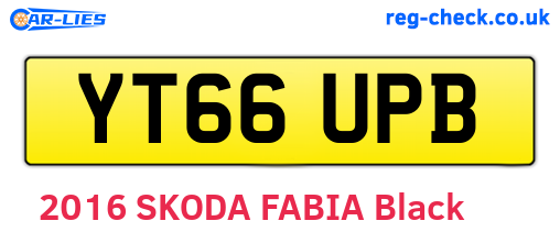 YT66UPB are the vehicle registration plates.