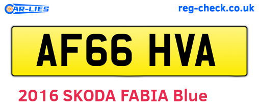 AF66HVA are the vehicle registration plates.