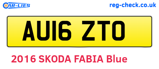 AU16ZTO are the vehicle registration plates.