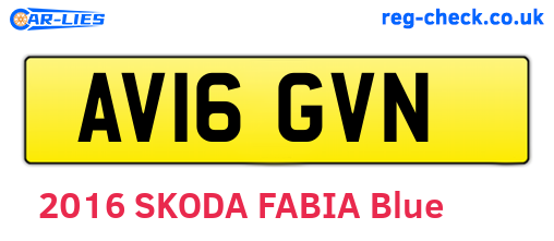 AV16GVN are the vehicle registration plates.
