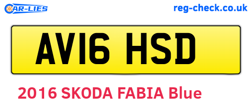 AV16HSD are the vehicle registration plates.