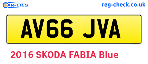 AV66JVA are the vehicle registration plates.