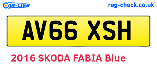 AV66XSH are the vehicle registration plates.