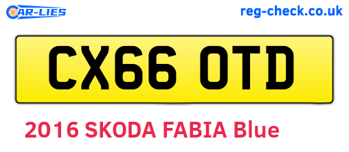 CX66OTD are the vehicle registration plates.