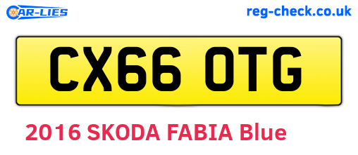 CX66OTG are the vehicle registration plates.