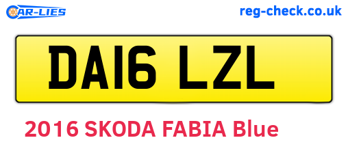 DA16LZL are the vehicle registration plates.