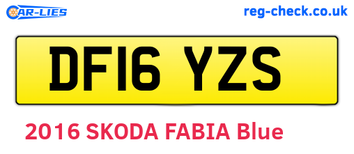 DF16YZS are the vehicle registration plates.
