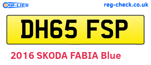 DH65FSP are the vehicle registration plates.