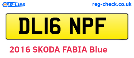 DL16NPF are the vehicle registration plates.