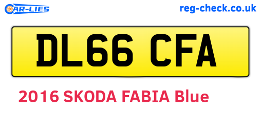 DL66CFA are the vehicle registration plates.