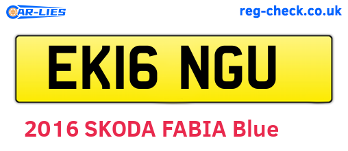 EK16NGU are the vehicle registration plates.