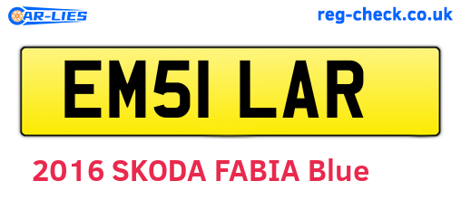 EM51LAR are the vehicle registration plates.