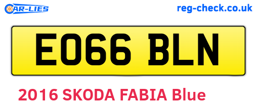 EO66BLN are the vehicle registration plates.