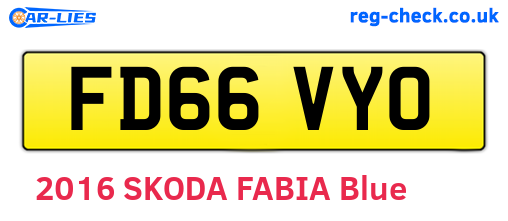 FD66VYO are the vehicle registration plates.