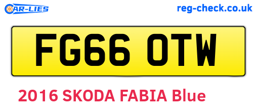 FG66OTW are the vehicle registration plates.