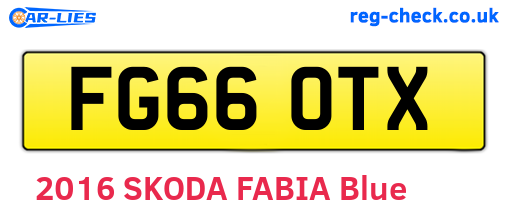 FG66OTX are the vehicle registration plates.