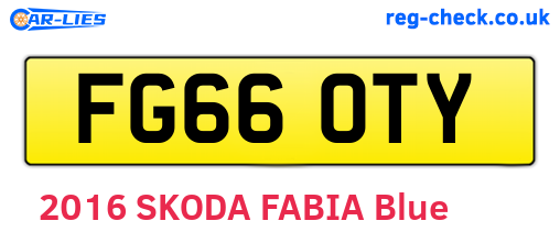 FG66OTY are the vehicle registration plates.