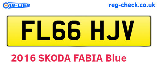 FL66HJV are the vehicle registration plates.