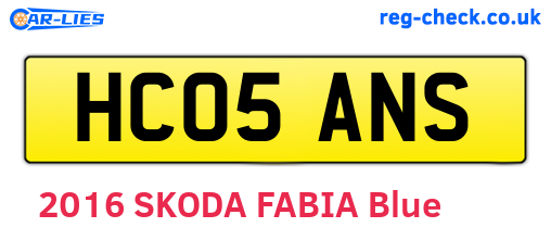 HC05ANS are the vehicle registration plates.