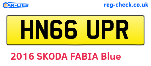 HN66UPR are the vehicle registration plates.