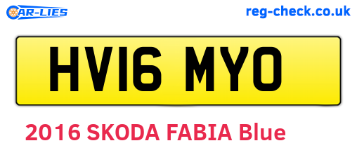 HV16MYO are the vehicle registration plates.