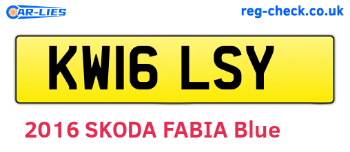 KW16LSY are the vehicle registration plates.