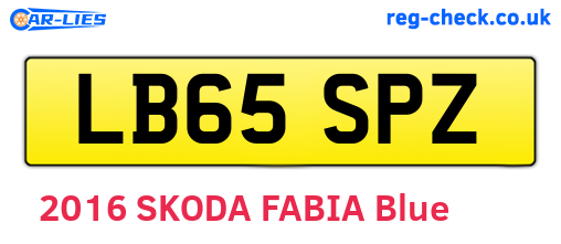 LB65SPZ are the vehicle registration plates.