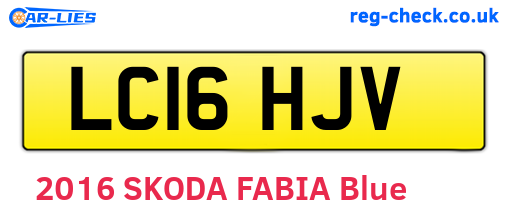 LC16HJV are the vehicle registration plates.