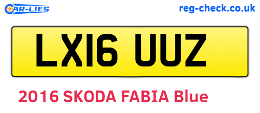 LX16UUZ are the vehicle registration plates.