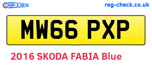 MW66PXP are the vehicle registration plates.