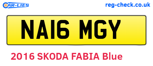 NA16MGY are the vehicle registration plates.